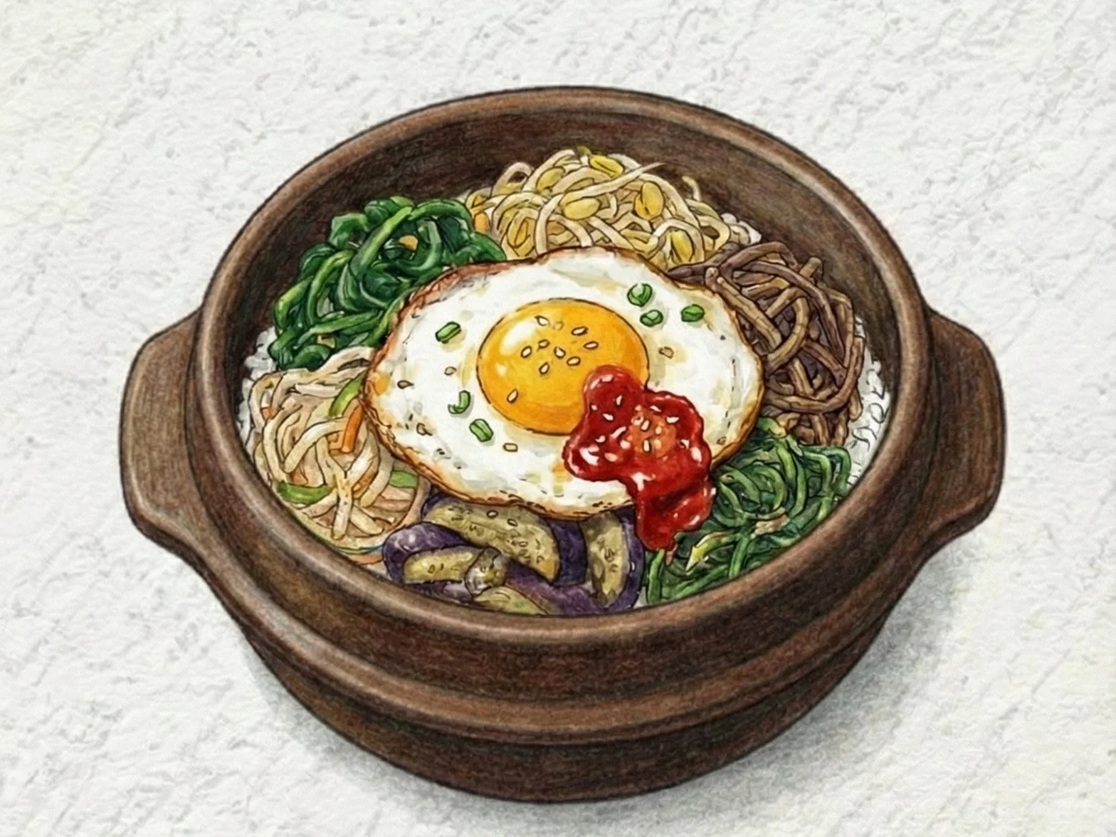 채소를 올린 비빔밥