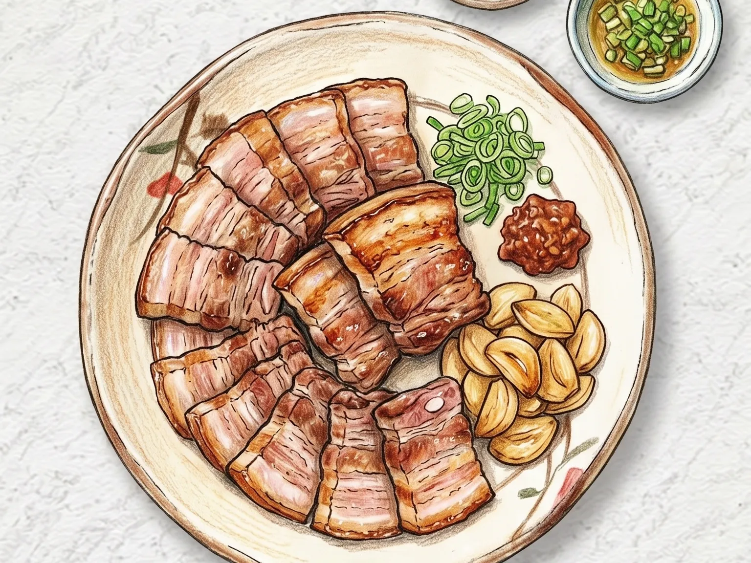 野菜と一緒に焼いたサムギョプサル
