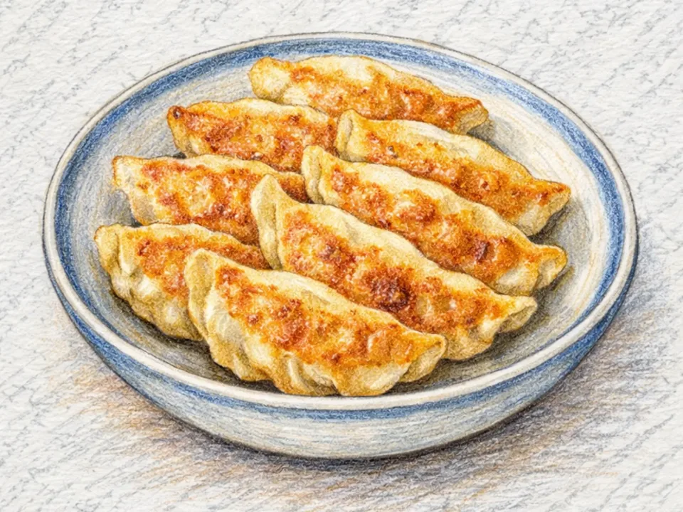 바삭 군만두 (요리 일러스트)